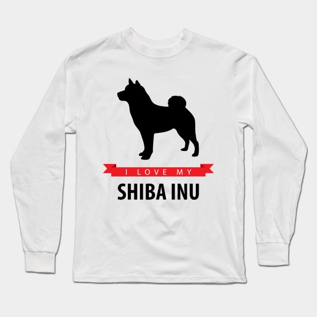 I Love My Shiba Inu Long Sleeve T-Shirt by millersye